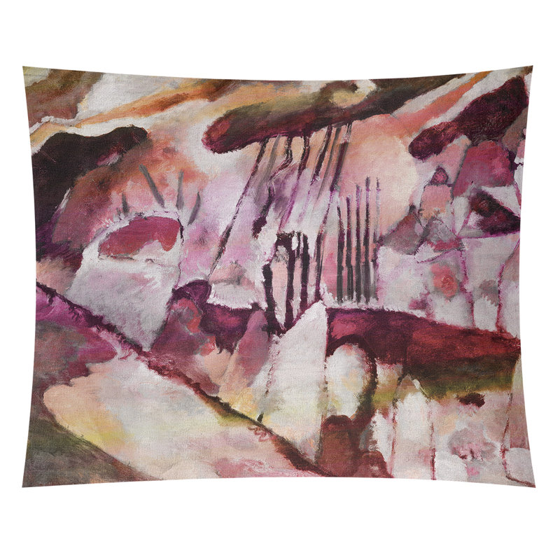 Lepley Polyester Tapestry, 27.5" H x 37.5" W, Red/Orange/Ivory