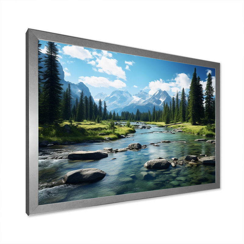 Canada Banff Symphony II - reproduction sur toile, H 34 po x l 44 po x P 1,5 po, Cadre simple argenté