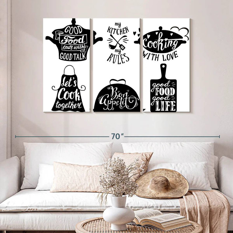 Kema Kitchen Set Quotes Wall Sign, 32" H x 50" W