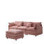 Canapé modulaire de 105 pouces avec revêtement en chenille, conception en forme de L avec repose-pieds pour un confort ultime et une disposition flexible.-128896120