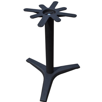Base de table piédestal en fonte 27 po à 3 branches avec plateau supérieur de 17 po