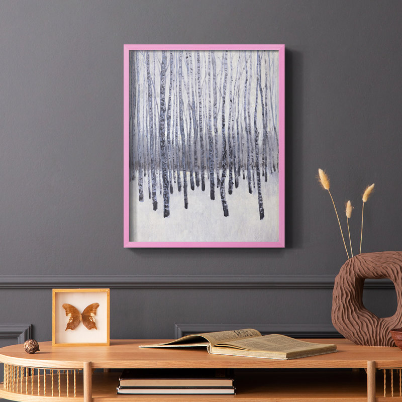 «Bare Trees in Winter II», reproduction encadrée - bois massif, Noir, H 20 po x l 16 po