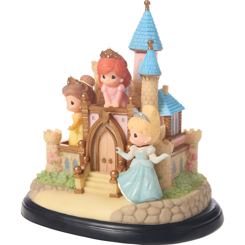 Figurine musicale Precious Moments Disney Princess Belle Ariel and Cinderella Castle 7 pouces