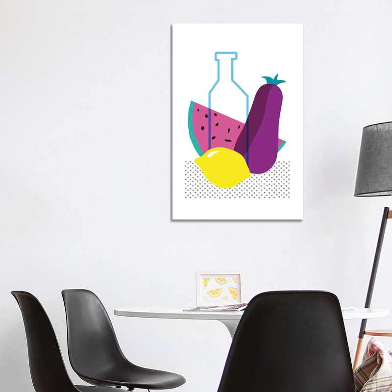 Watermelon, Lemon and Aubergine 1 Piece Wrapped Canvas Wall Art, 66.04 cm H x 45.72 cm W x 3.175 cm D