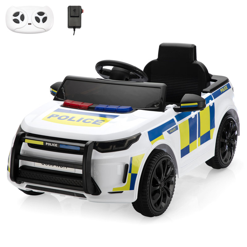 Voiture de police électrique Tobbi avec télécommande pour enfants 3-8