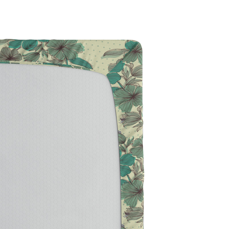 Microfiber Floral Fitted Sheet, Full Fitted Sheet