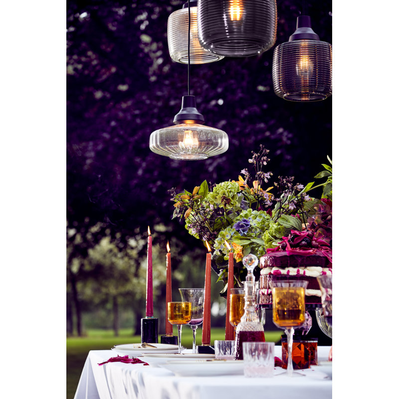 Luminaire suspendu simple à 1 lumière New Wave, Transparent clair