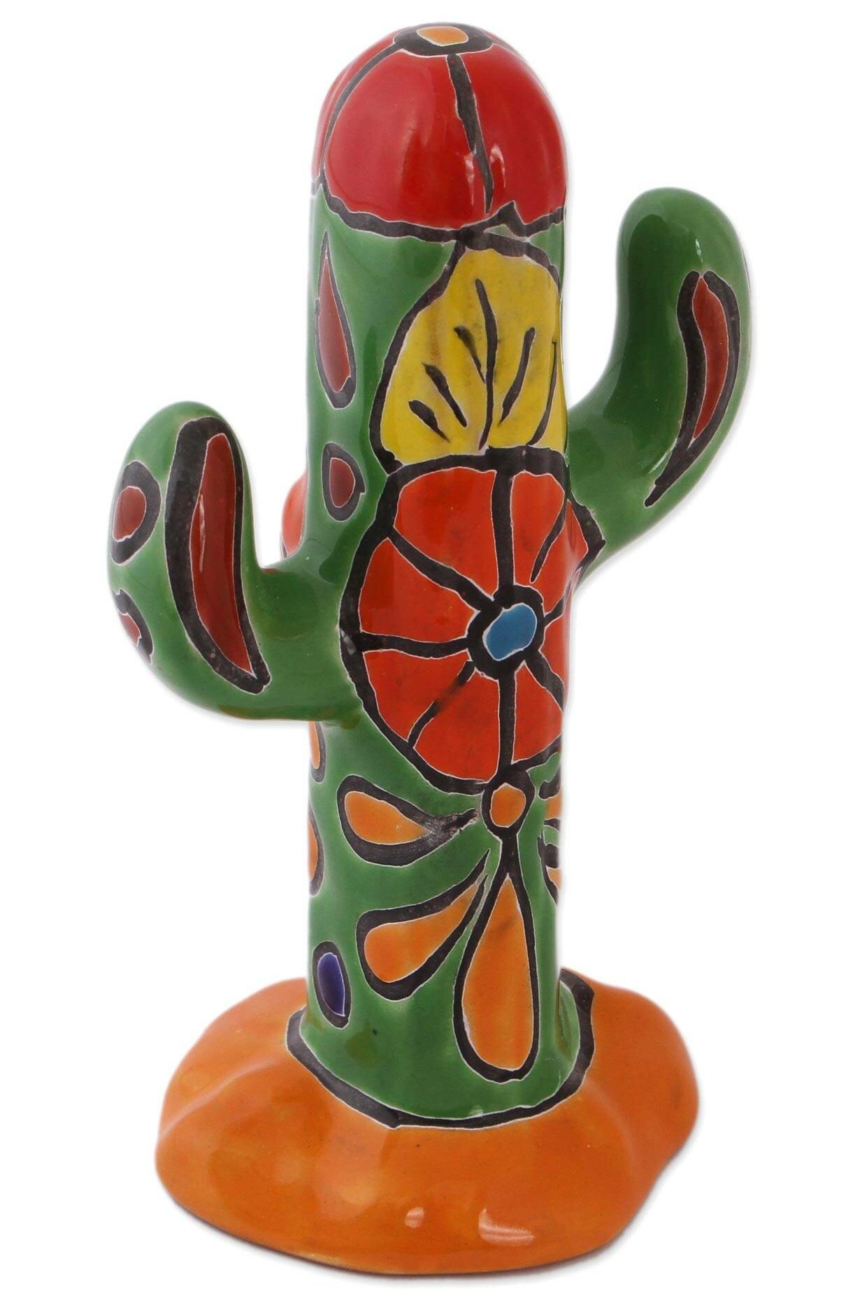 Swift Talavera Cactus Ceramic Sculpture World Menagerie