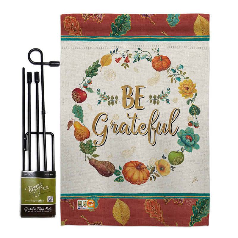 Double Sided 18.5'' H x 13'' W Polyester Thanksgiving Flag Set