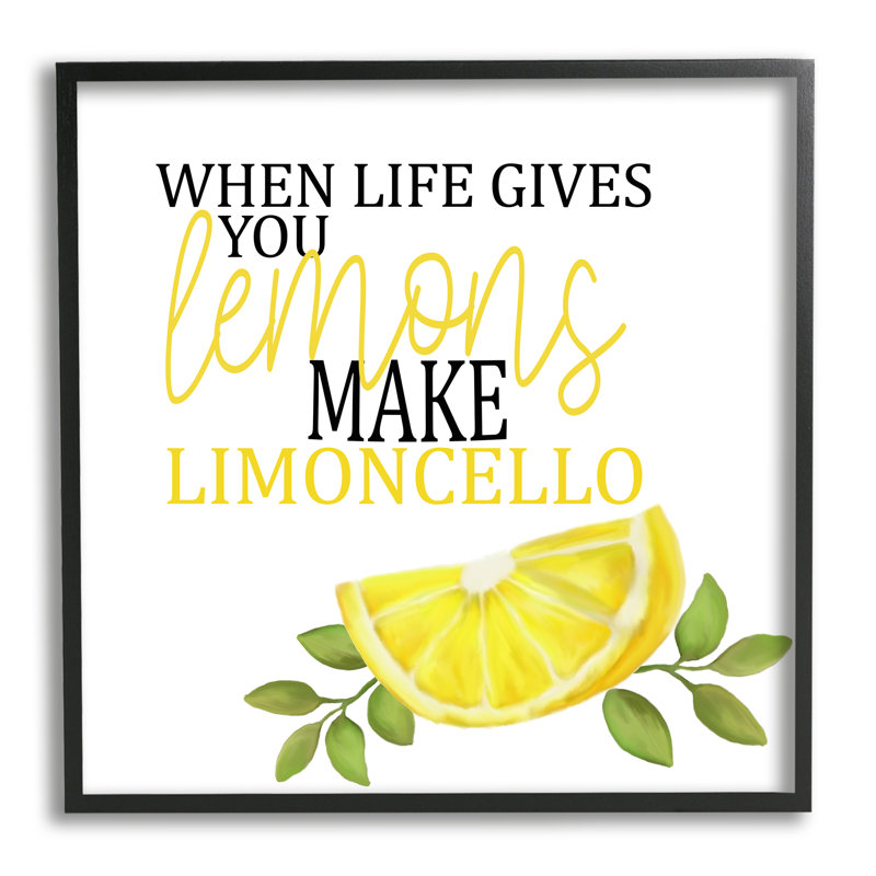 Drôle de citrons à Limoncello, art de la giclée encadrée par Kim Allen, Giclée encadrée noir minuit