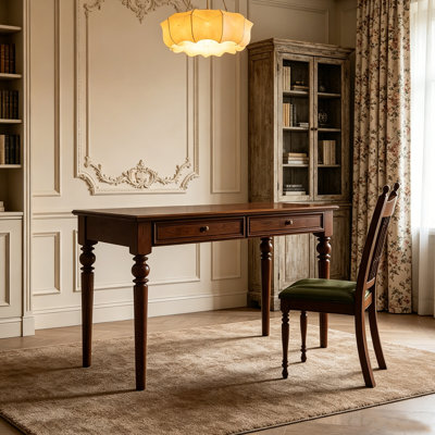 Exquis bureau d'écriture brun foncé rétro