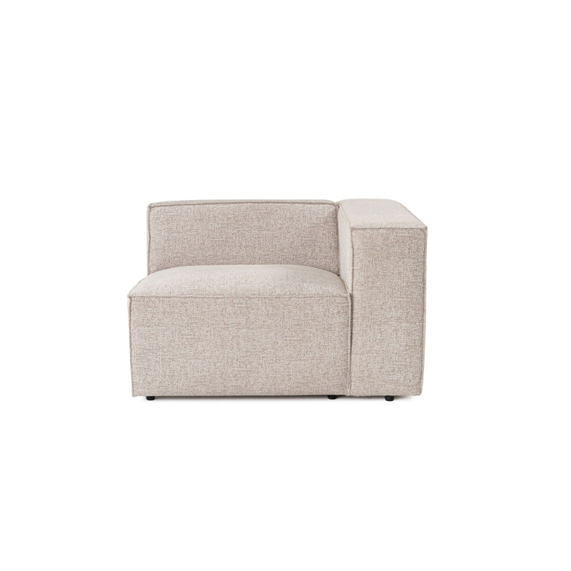 Élégant canapé 1 place de couleur moka de 43,3 po x 42,5 po x 25,6 po | Structure 100% charme, 100% tissu de lin, 32 coussins en mousse pour plus de confort, comprend 1 oreiller | Parfait pour le salon ou un coin lecture confortable