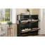 Armoire à chaussures à conception étroite avec 4 tiroirs rabattables, range-chaussures élégant pour l'entrée avec 4 portes en rotin, étagère à chaussures pour 2-769479057