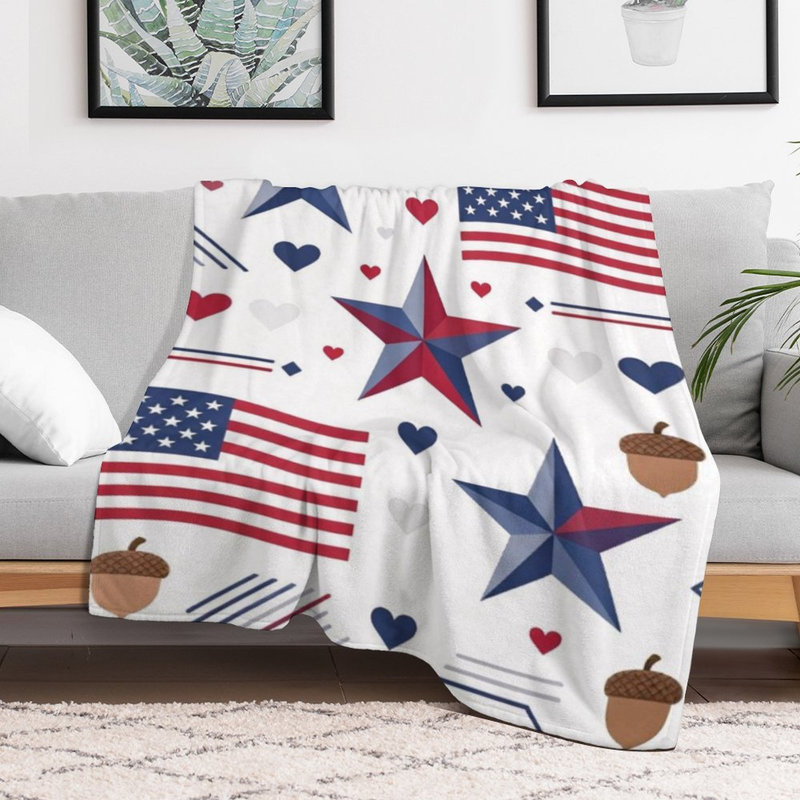 Jeté en flanelle Patriotic Stars Stri, 60 x 80 po