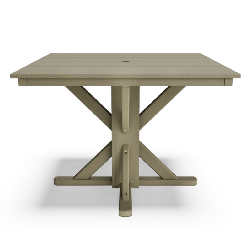 Table de salle à manger 40 "carrée sans cadre - bois patiné, Beige