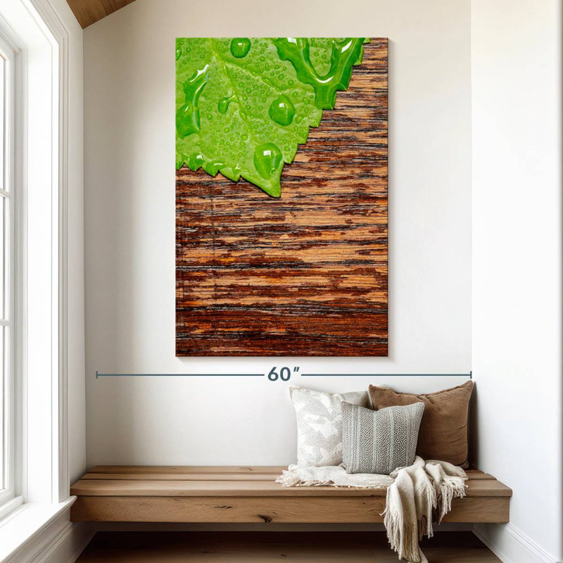 Dewy Hydrangea Leaf, 51" H x 34" W