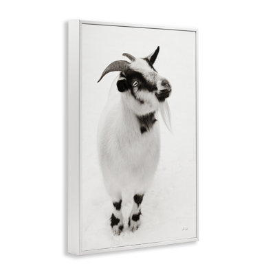 White Little Goat Framed Giclee, design by Deborah Revell