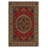 Guria Red/Brown Oriental Machine Printed Cotton Chenille Area Rug-1632112251