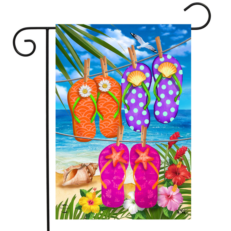 Hanging Flip Flops Garden Flag