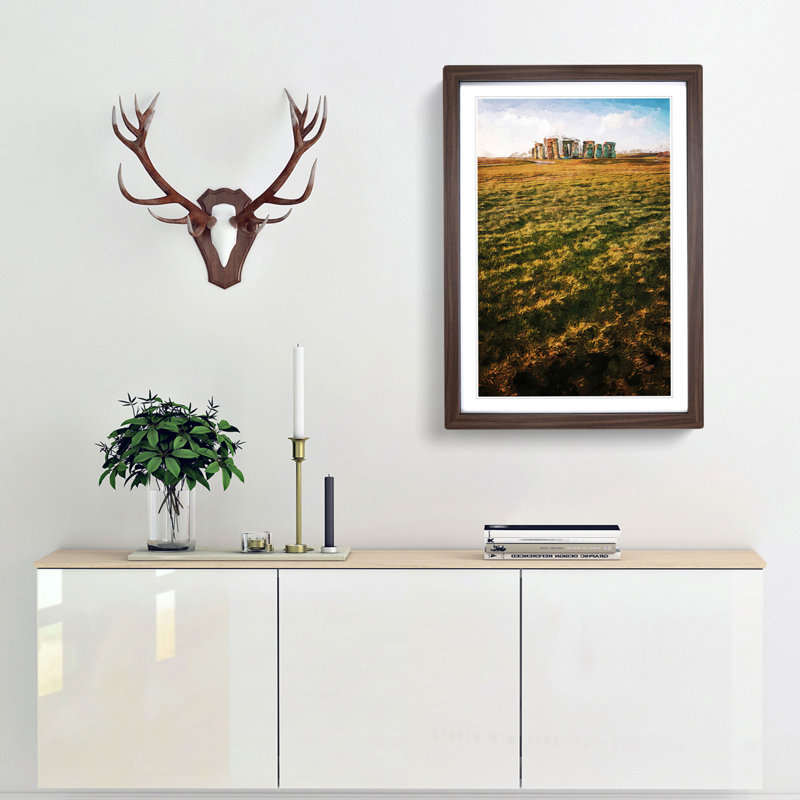 Stonehenge Wiltshire England in Abstract - Framed Print, 87cm H x 62cm W x 2cm D, Walnut Framed