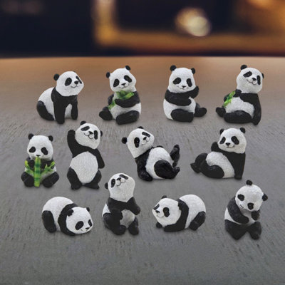 Figurine 12 pièces H 12,25 po Panda