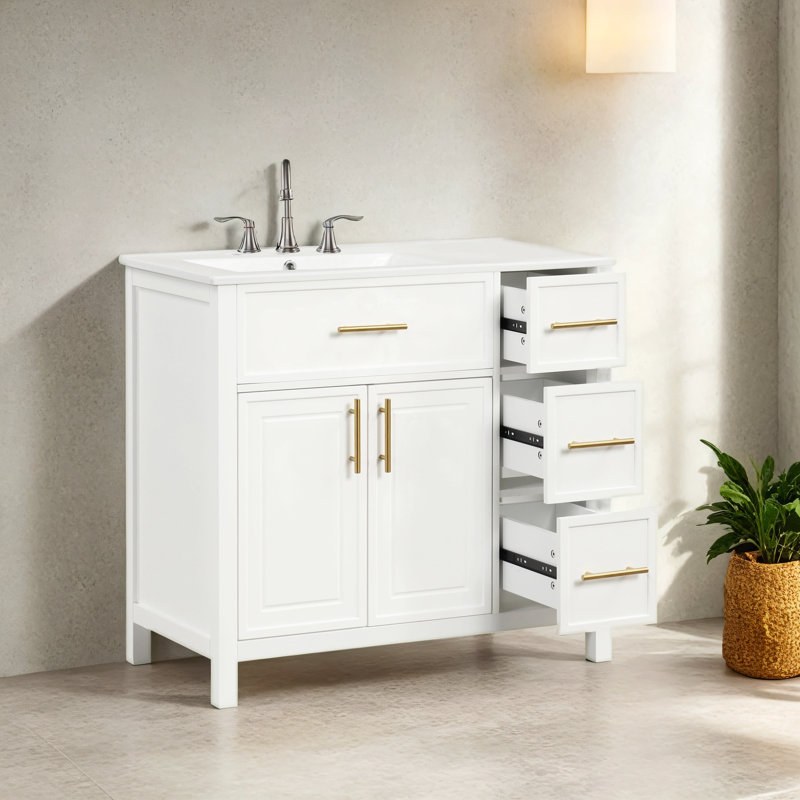 Sayaka 36'' Single Bathroom Vanity with Ceramic Top