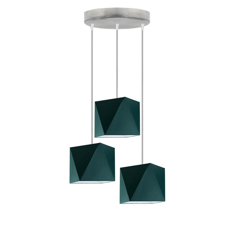 Deneene 3 - Light Cluster Pendant, Deep Green, Nickel