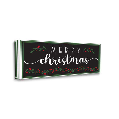 «Merry Christmas» sur un houx festif noir