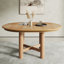Table de salle à manger ovale en bois extensible de 47 à 63 po avec rallonge amovible de 16 po, pieds en bois massif pouvant accueillir 4 à 6 personnes pour la salle à manger et la cuisine