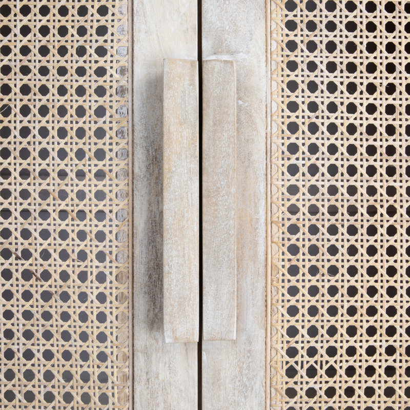 Rowan Mango Wood and Cane Cabinet, Natural
