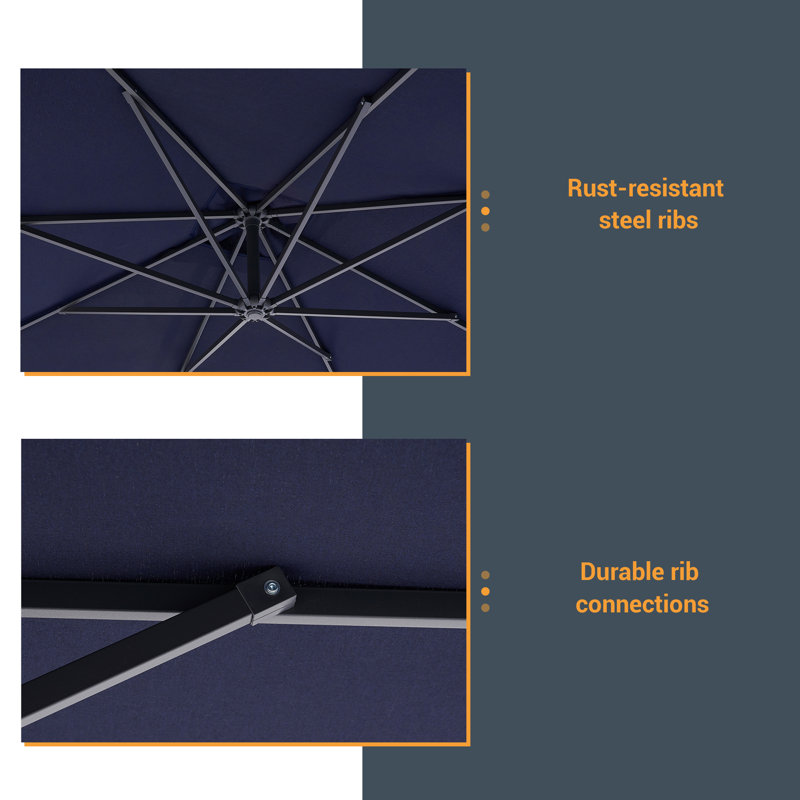  Parasol carré 98,4 po, Bleu marine