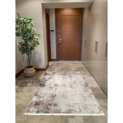 Tapis en coton avec envers antidérapant Kahlie