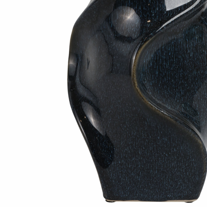 Sweta Blue Ceramic Vase, 16" H x 7" W x 7" D