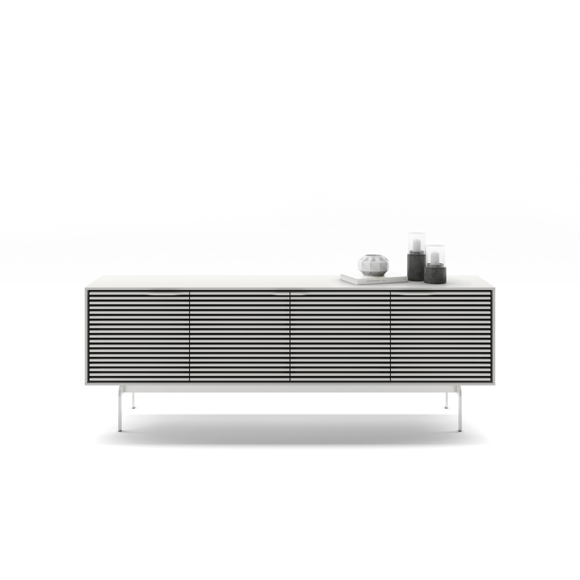 Align 81'' Media Console, 28.5”H x 81”L x 18”W, Satin White