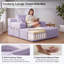 Ensemble 2 pièces de chaise longue en velours côtelé désossé, canapé-lit convertible avec poches latérales - aucun assemblage requis-131374087