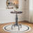 Anguel Pine Round Solid Wood Top Metal Base Dining Table-839709720