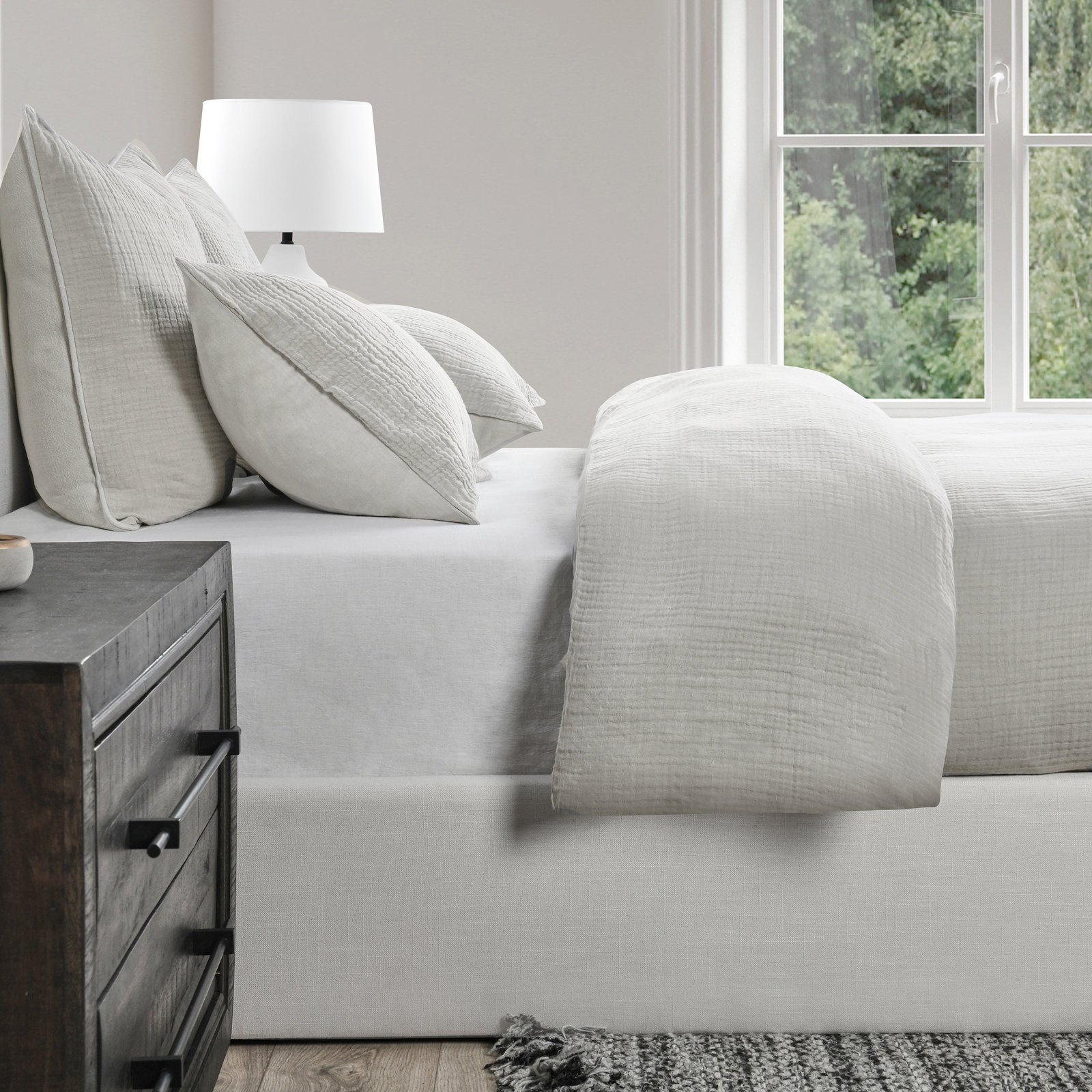 Daila Duvet Cover Set, Queen Duvet, Gray