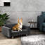 Lit surélevé pour animal de compagnie, coussins amovibles, surface de glissement, gris spacieux et confortable, facile à entretenir, pour les chiens