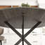 Round Dining Table for 4 Kitchen Table with Steel Legs Grey and Black