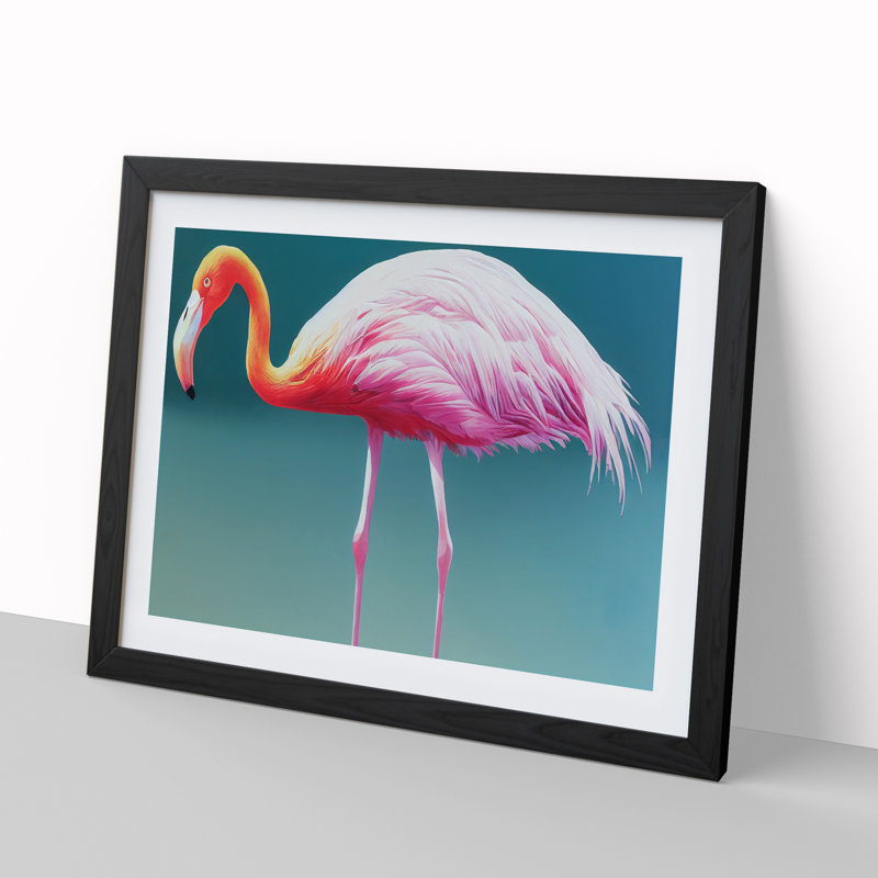 Euphoric Flamingo - Framed Print, Black, 46cm H x 64cm W x 2cm D