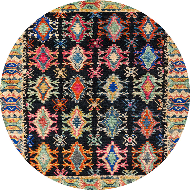Abstract Indoor Rug, Round 5'