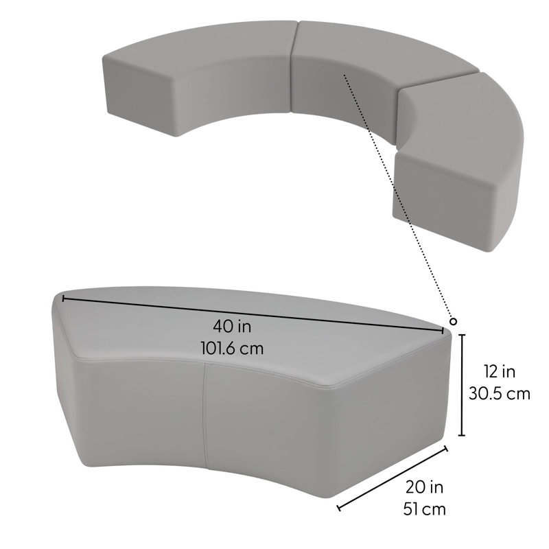 Repose-pieds rembourré Pro Series S, paquet de 3, H 12 po x l 40 po x P 20 po, Cramoisi