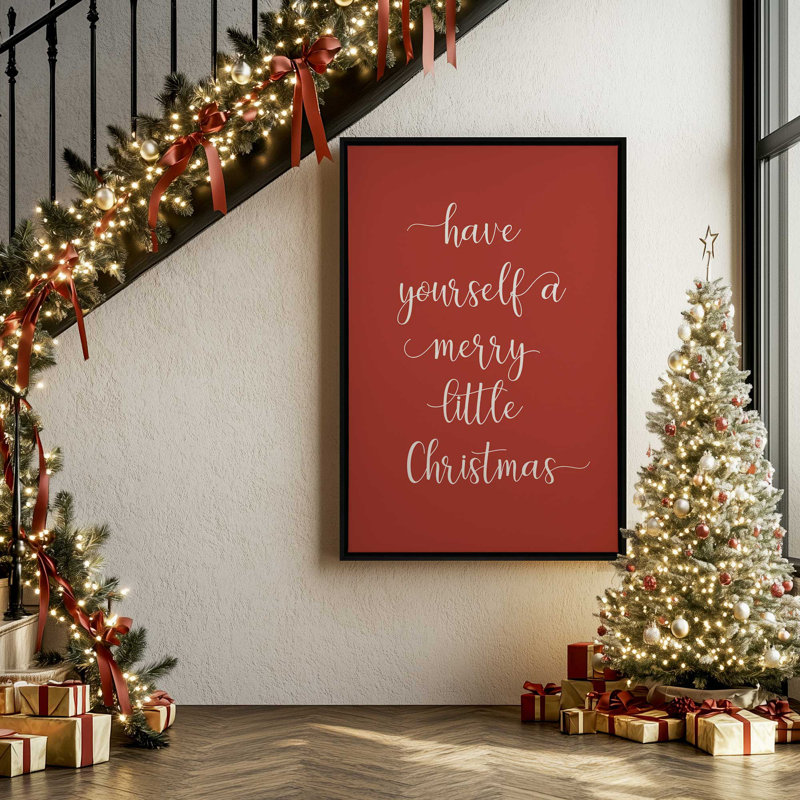 «Merry Little Christmas», reproduction d'art sur toile, Noyer, H 18,75 po x l 12,75 po