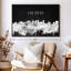 «San Diego Skyline BW», reproduction sur toile-1827176516