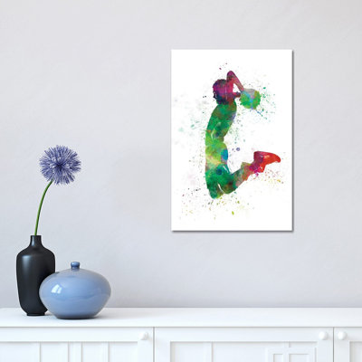 Young Man Basketball Player Dunking II by Paul Rommer - Painting on Canvas
