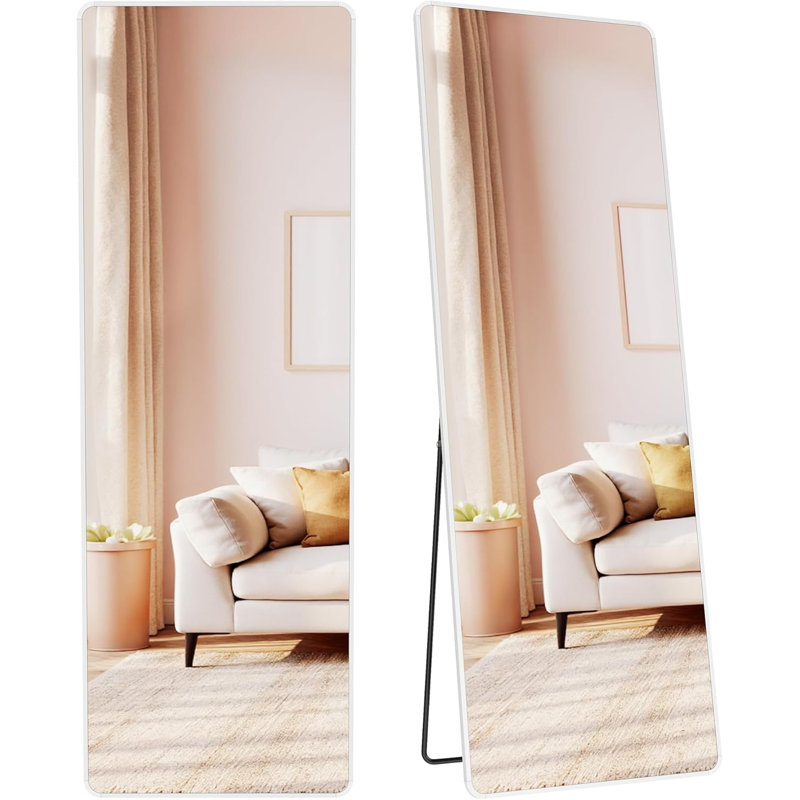 Glass Rectangle Mirror, White