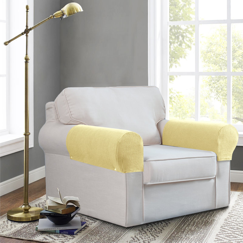 Box Cushion Sofa Slipcover, Light Yellow