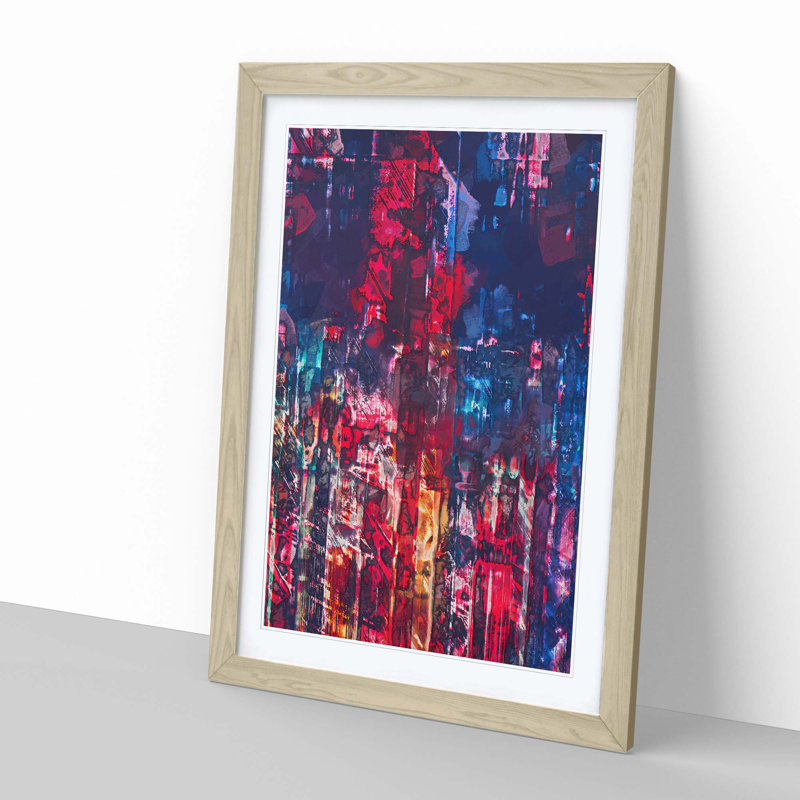 The Streets in Abstract - Picture Frame Graphic Art Print, 91cm H x 60cm W x 2cm D, Oak