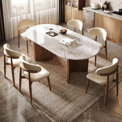Ensemble de table de salle à manger moderne et simple en pierre de luxe