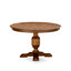 L'ensemble de table 7 pièces comprend une table ronde en bois et 6 chaises en similicuir gris foncé à haut dossier, finition noyer antique.-1290397618-1290397619-1290397622